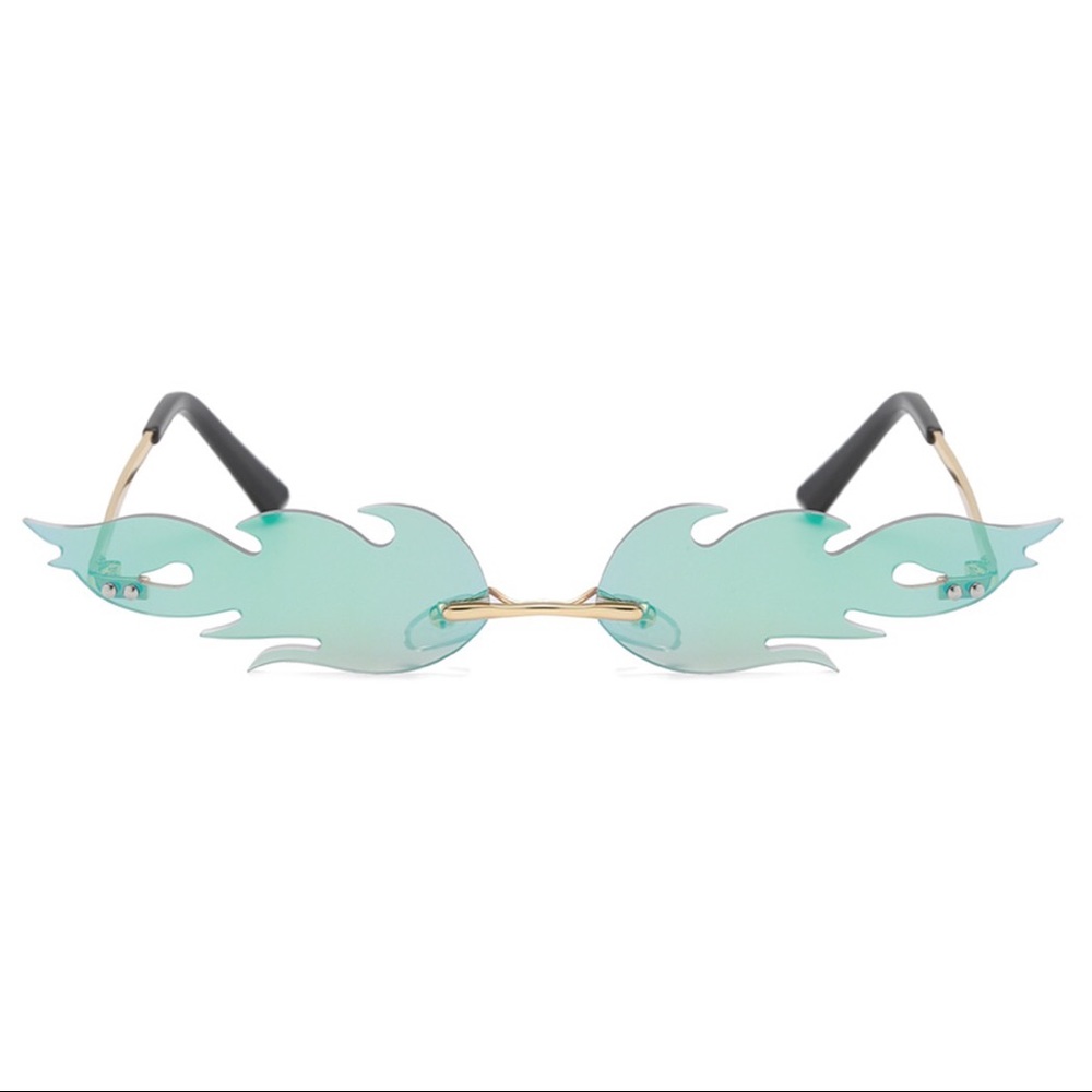 Restocking soon. Blue flame shaped glasses